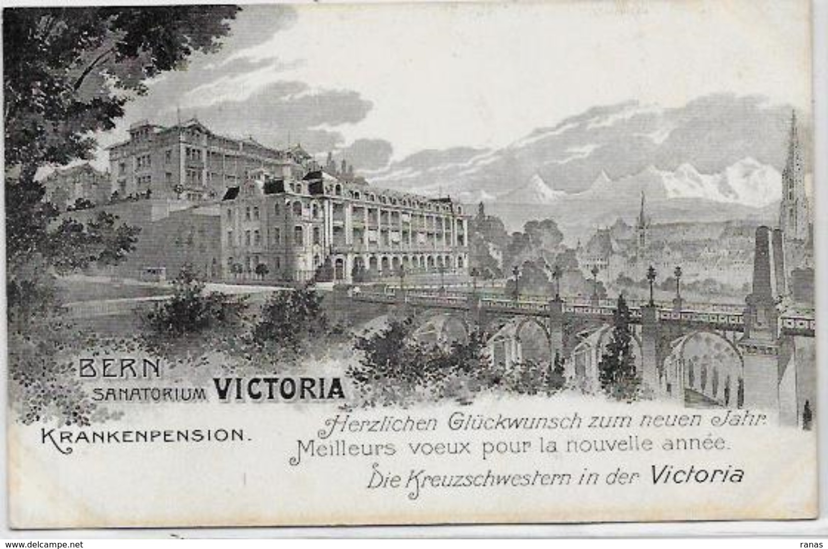 CPA Suisse Helvétia Bern Berne Type Gruss Non Circulé Sanatorium - Berne