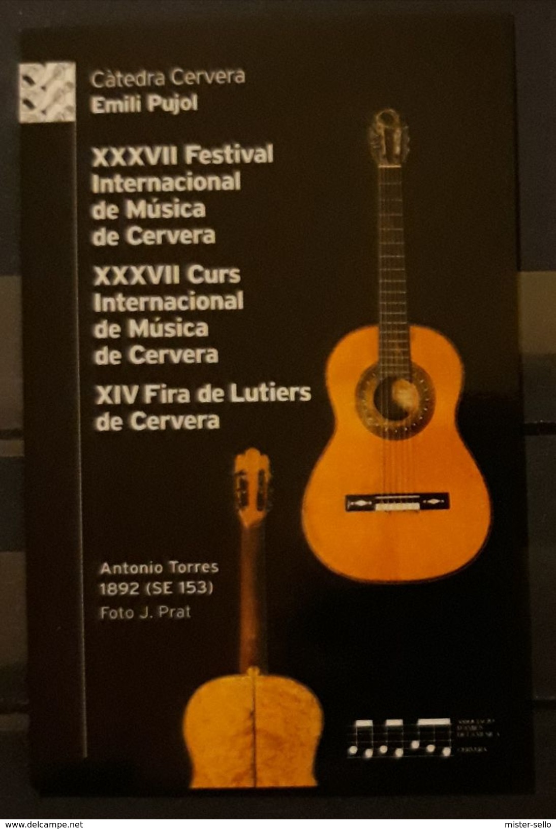 ESPAÑA 2018. CALENDARIO XXVII FESTIVAL INTERNACIONAL DE MÚSICA DE CERVERA. - Tamaño Pequeño : 2001-...