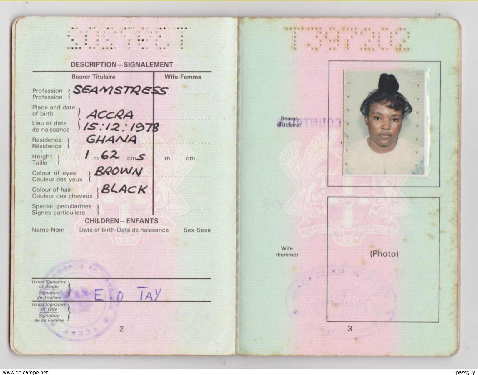 Passeport GHANA 1993 Passport – Reisepaß - Historische Documenten