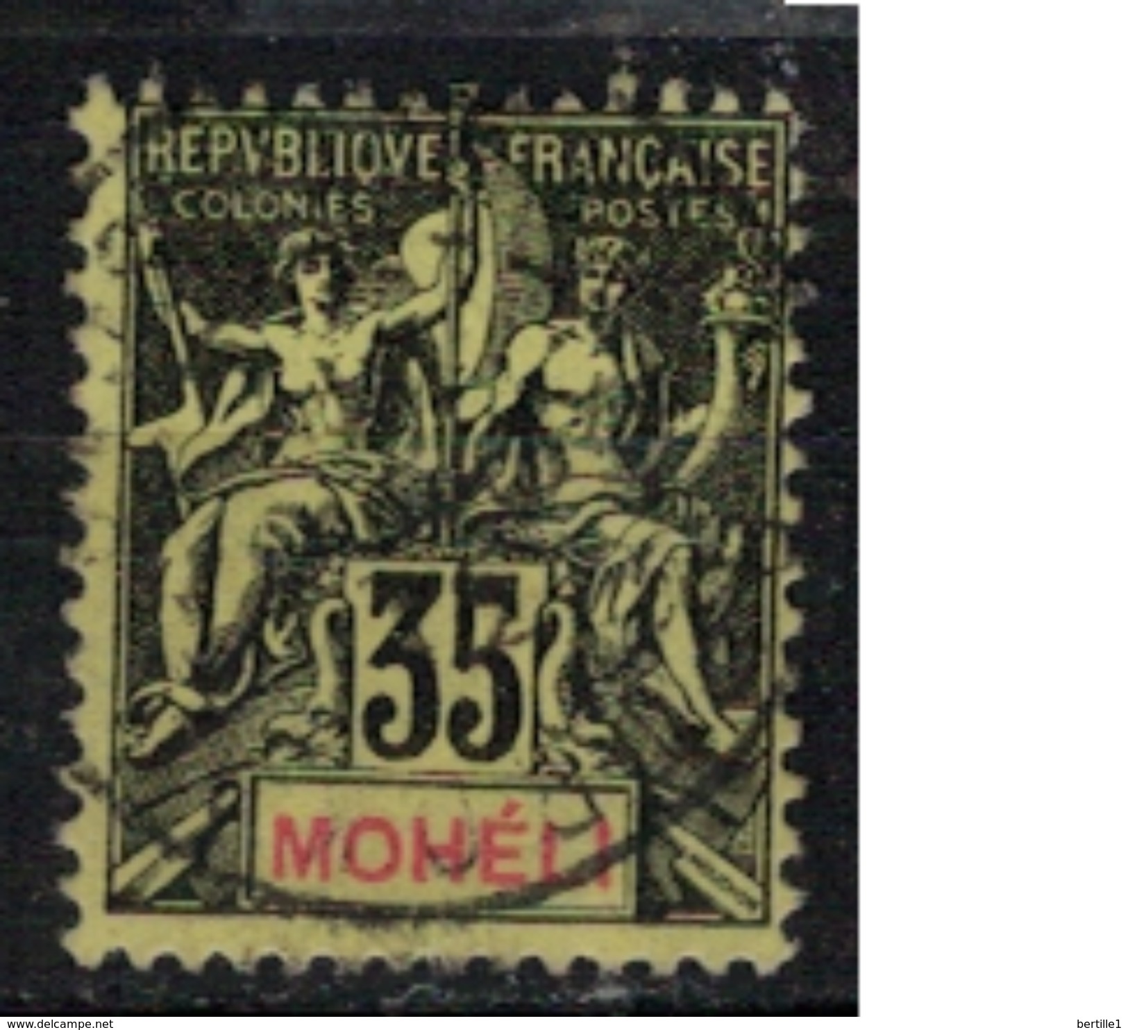 MOHELI       N°  YVERT      9     ( 2 )        OBLITERE       ( O   2/37  ) - Used Stamps