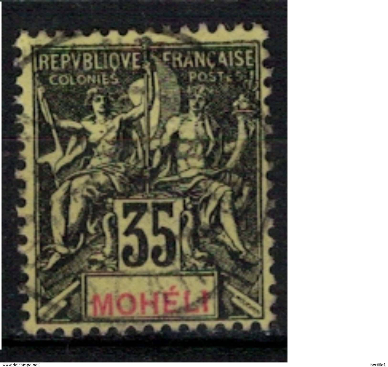 MOHELI       N°  YVERT      9     ( 4 )        OBLITERE       ( O   2/37  ) - Used Stamps