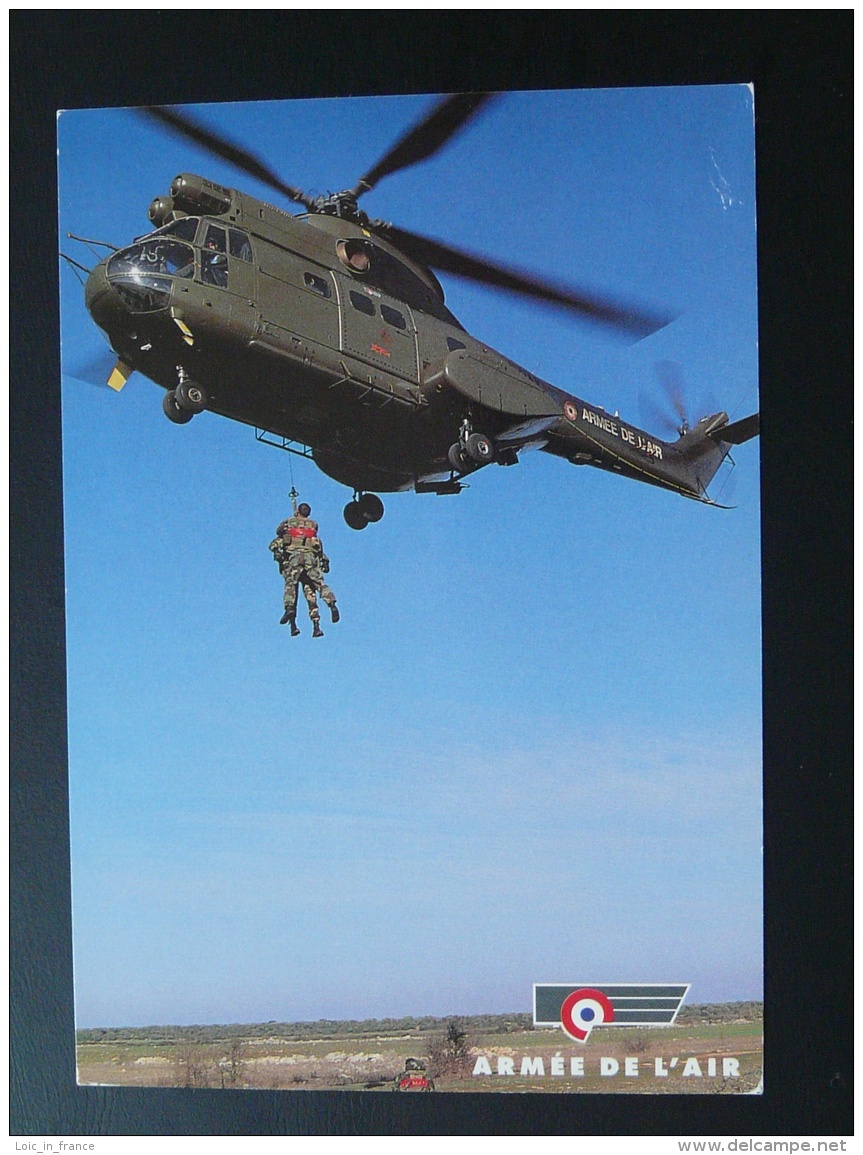 Carte Postcard Opération Harmonium Hélicoptère Puma Armée De L'Air Oblit. Brindisi Italie 1997 - Helicópteros