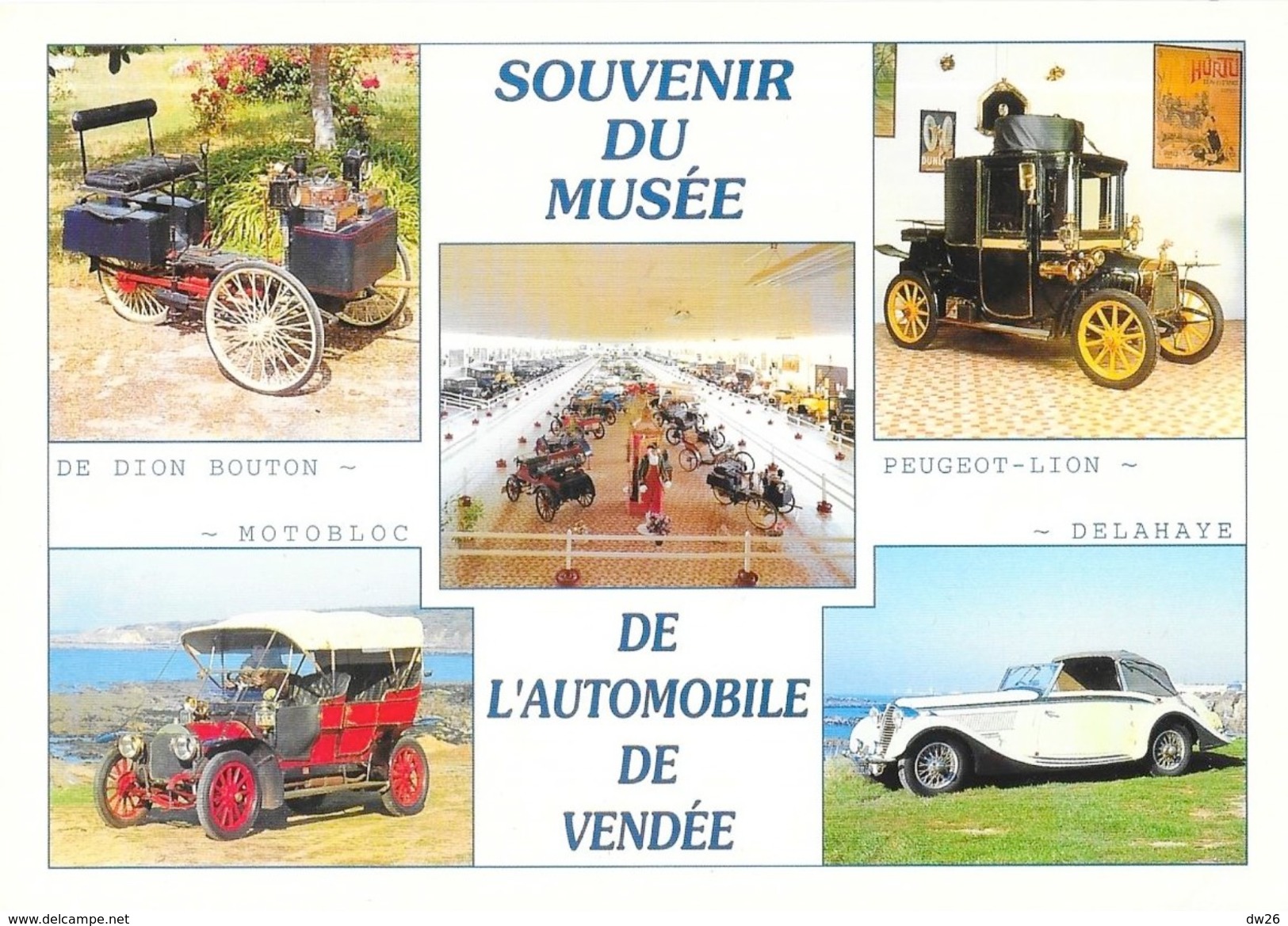 Souvenir Du Musée De L'Automobile De Vendée, Multivues: Delahaye, Phaeton, De Dion Bouton...  - Carte Non Circulée - Passenger Cars