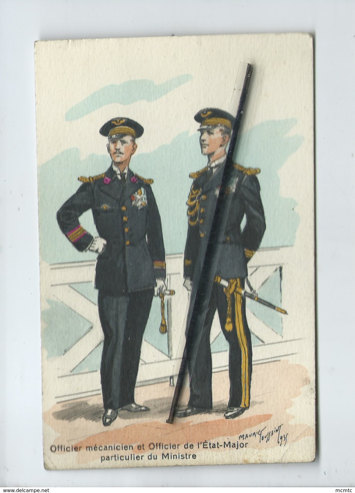 CPA  - Officier Mécanicien Et Officier De L'Etat Major Particulier Du Ministre - Uniformes