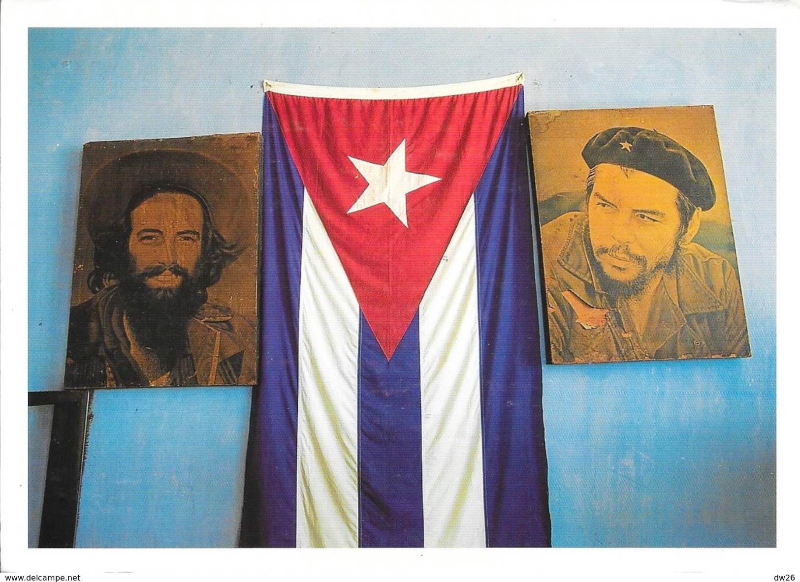 Portraits Che Guevara Et Camilo Cienfuegos Drapeau De Cuba - Villa Clara (Prov.) - Photo Henk Van Der Leeden - Figuren