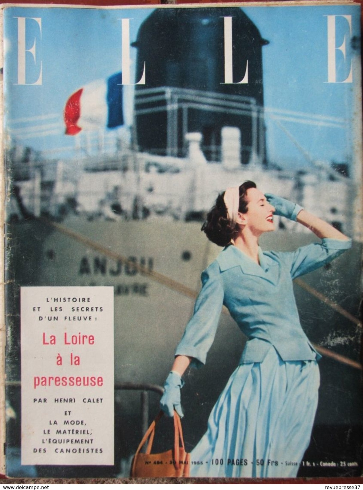 ELLE N°494 (30 Mai 1955) La Loire - Odile Versois- Mode : La Loire à La Sportive - Moda