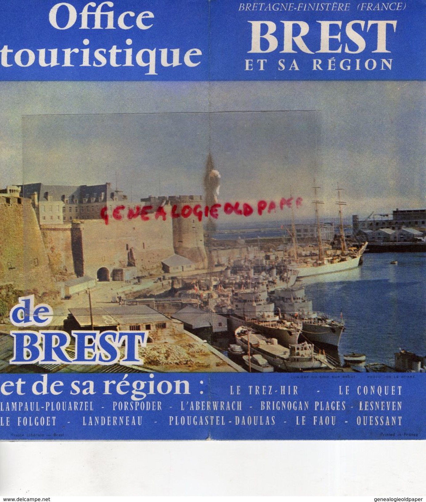 29- BREST ET SA REGION- DEPLIANT TOURISTIQUE-LE TREZ HIR-LE CONQUET-LAMPAUL PLOUARZEL-PORSPODER-TERENEZ-LE FRET-CAMARET - Dépliants Touristiques