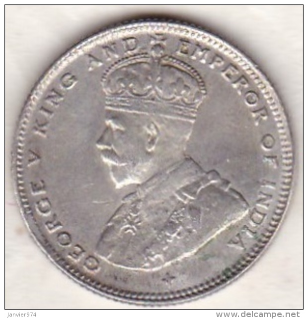 Straits Settlements , 20 Cents 1919 . George V. Argent. KM# 30a - Malaysie