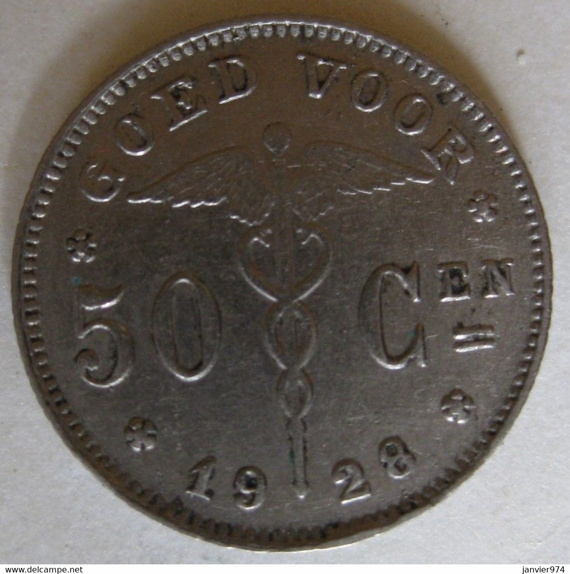 Belgique 50 Centimes 1928  Type Bonnetain, Légende Flamande - 50 Centimes