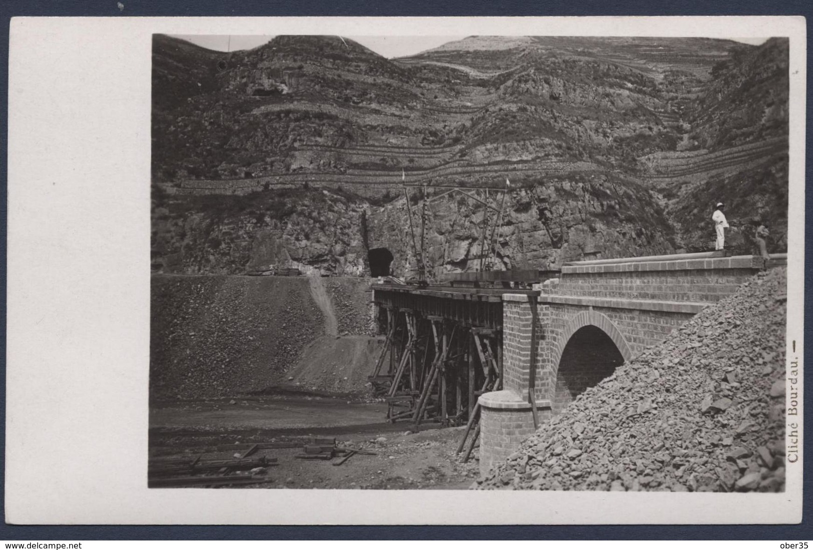 Construction D'une Ligne De Chemin De Fer En Chine Vers 1910. Lot De 17 Photos Cartespostales. - Autres & Non Classés