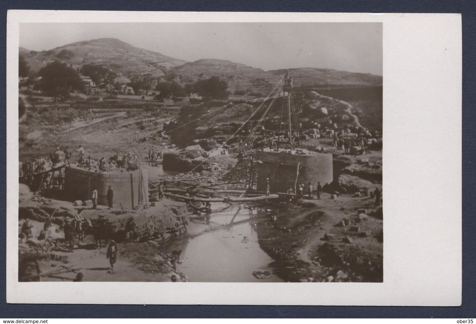 construction d'une ligne de chemin de fer en chine vers 1910. lot de 17 photos cartespostales.