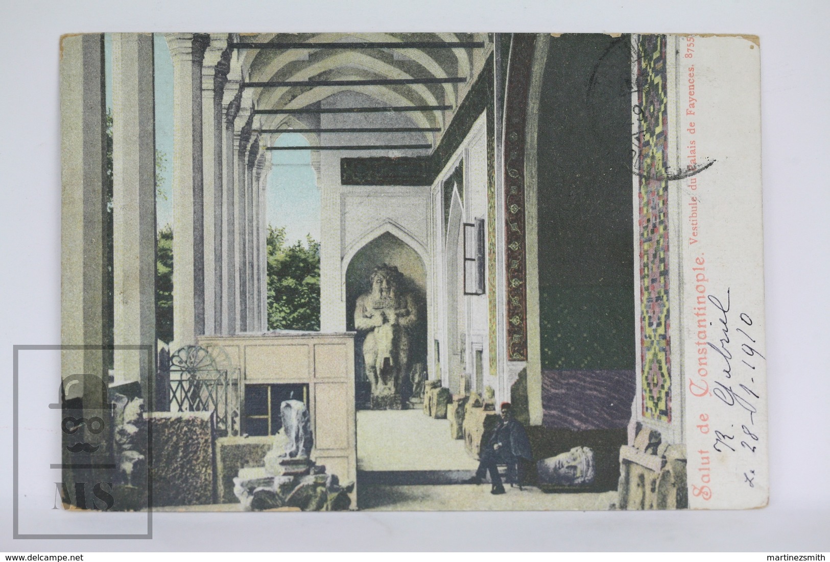 Old Postcard Turkey - Salut De Constantinople - Vestibule Du Palais De Fayences - Posted 1910 - Turquia