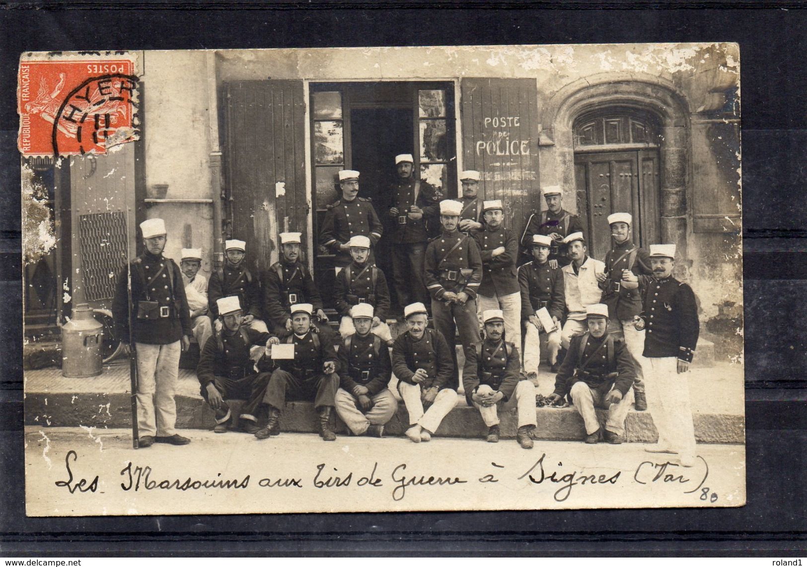 Signes - Poste De Police - (les Marsoins Aux Tirs De Guerre) - Carte Photo - Signes