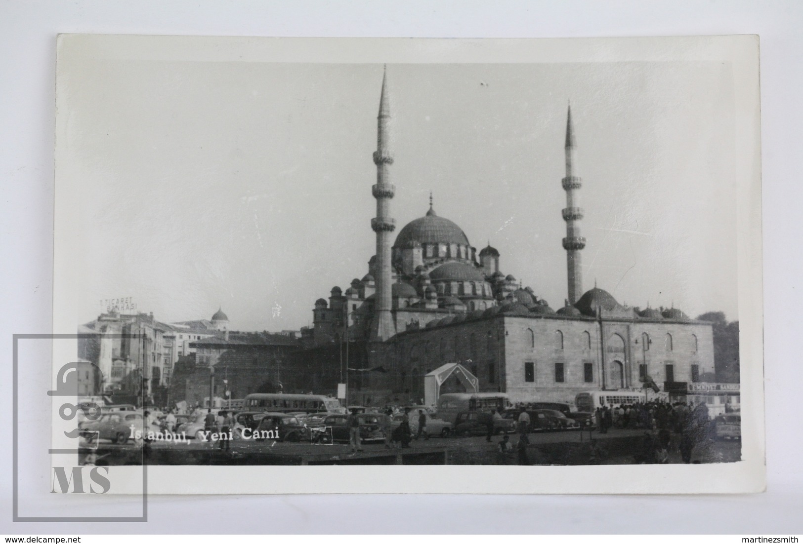 Old Real Photo Postcard Turkey - Istanbul, Yeni Cami - Animated - Old Cars - Posted 1960 - Türkei