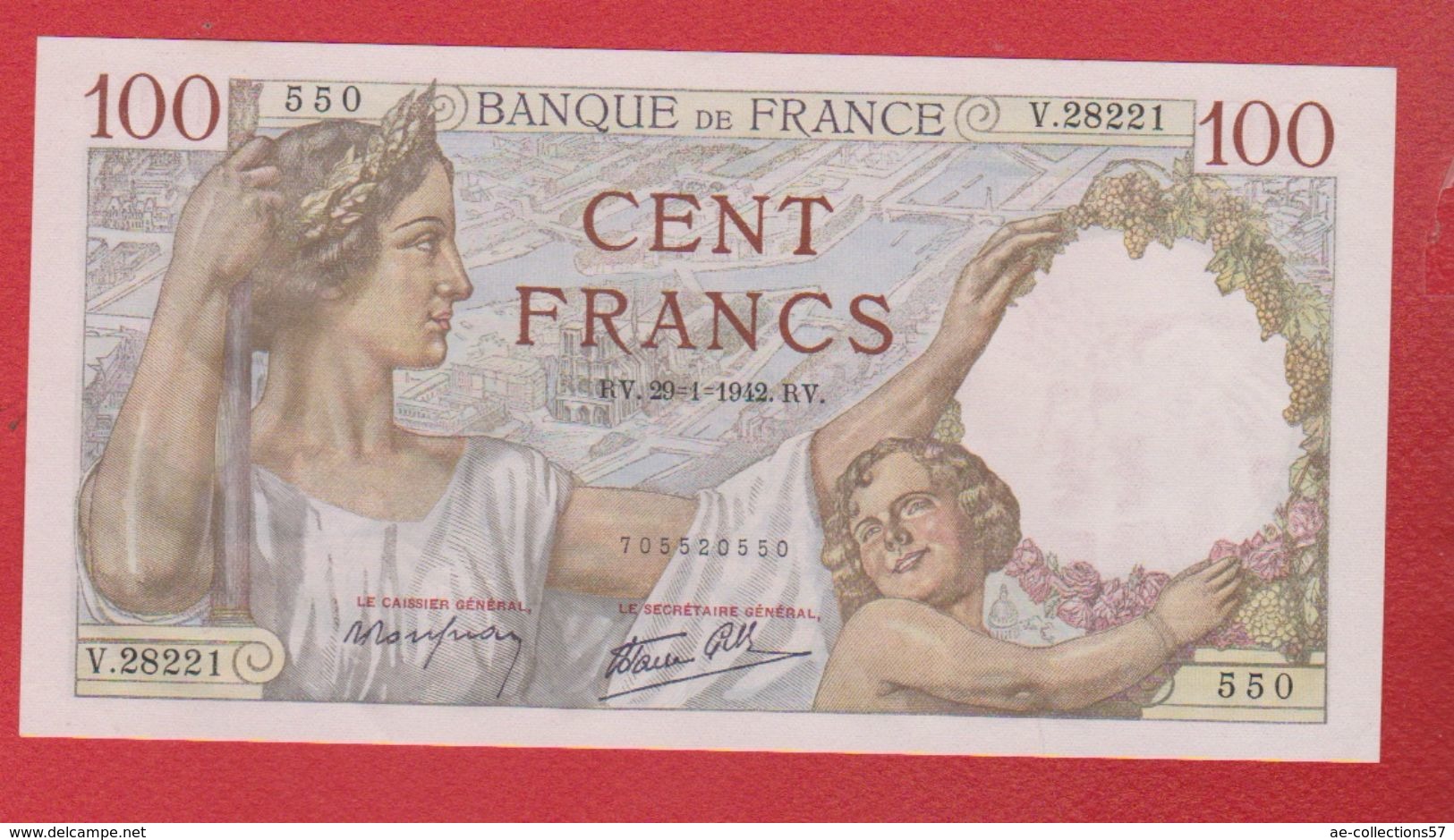 Sully  -- 100 Francs  --29/1/1942  --  SUP /SPL - 100 F 1939-1942 ''Sully''