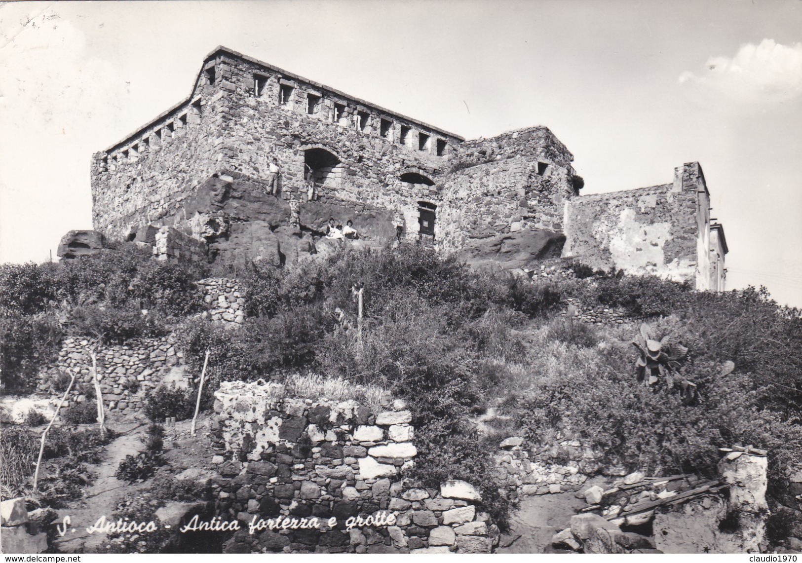 CARTOLINA - POSTCARD - CARBONIA - S. ANTIOCO  - ANTICA FORTEZZA E GROTTE - Carbonia