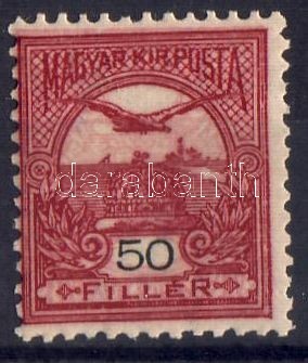 ** 1904 Turul 50f Sötétborvörös,  Kettős Kép, Az Egyik Fordított - Sonstige & Ohne Zuordnung