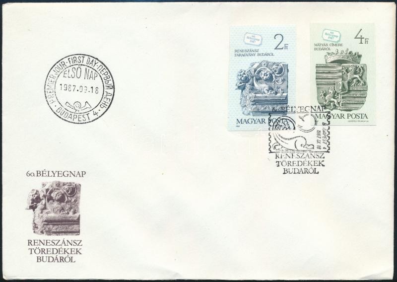 1987 Bélyegnap (60.) Vágott Sor FDC (3.000) - Sonstige & Ohne Zuordnung