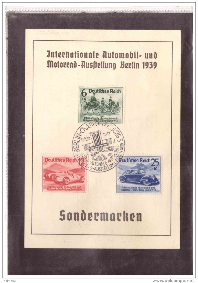 TEM11255  -     BERLIN  17.2.1939   /   FDC MICHEL NR. 686/688 - Autos