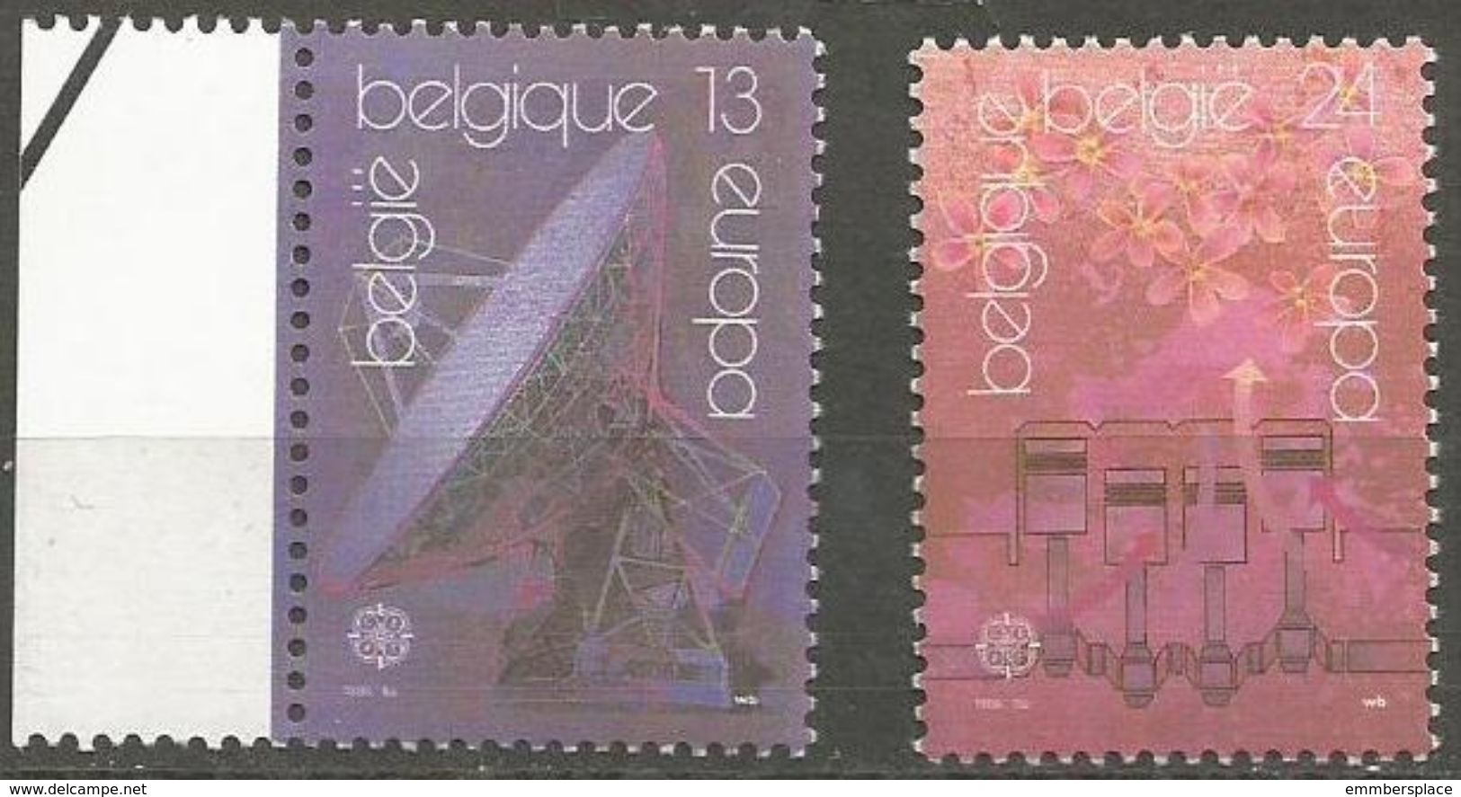 Belgium - 1988 Europa Transport Set Of 2  MNH **    Sc1287-8 - Unused Stamps