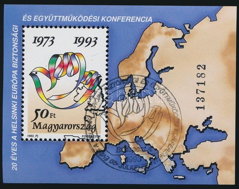 O 1993 20 éves A Helsinki Európai Biztonsági és Együttműködési Konferencia (XI.) 16 Db Blokk Elsőnapi Bélyegzéssel (12.8 - Altri & Non Classificati