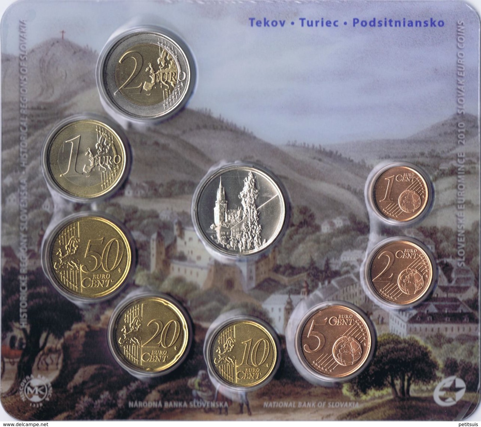 Slovakia Euro Coins Set 2010 BU - Historical Regions Of Slovakia - Tekov, Turiec And Podsitniansko - Slowakije