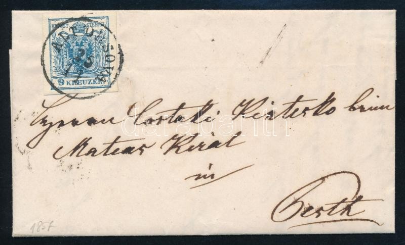 1857 9kr Levélen ,,ALT-ORSOVA' - ,,PESTH' - Sonstige & Ohne Zuordnung