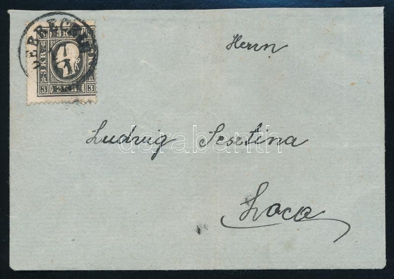 ~1860 3kr II. Helyi Levélen (1 Hajtóka Hiány/ Flap Missing) ,,DEBRECZIN'  Sign: Zenker - Sonstige & Ohne Zuordnung
