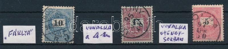 O 1889 3 Db Feketeszámú Krajcáros Klf Vésésjavítással / 3 Stamps With Retouches - Sonstige & Ohne Zuordnung