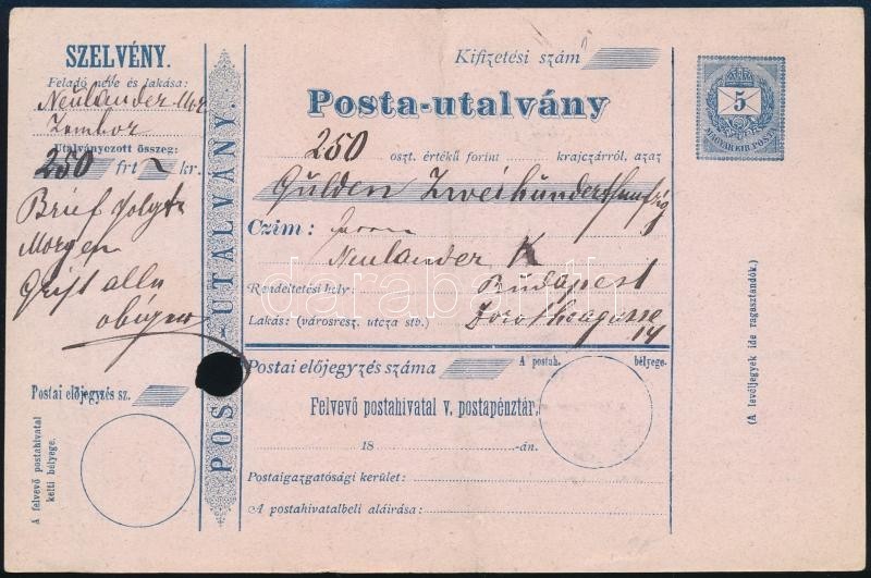 ~1874 5kr Postautalvány Vízjellel - Sonstige & Ohne Zuordnung