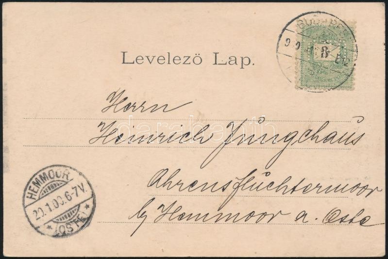 1900 Képeslap Feketeszámú 3kr Bérmentesítéssel 'U.B.J.' Perfinnel - Sonstige & Ohne Zuordnung