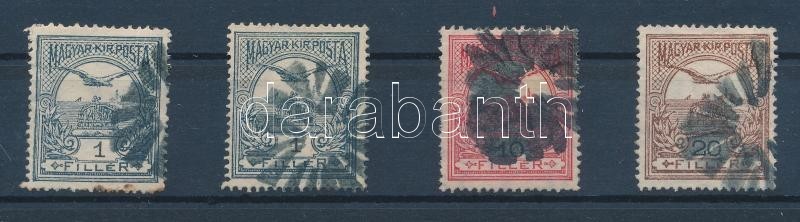 O 1913 4 Db Turul Bélyeg Pancsovai Néma Bélyegzőkkel / 4 Stamps With Silent Postmarks Of Pancsova - Sonstige & Ohne Zuordnung