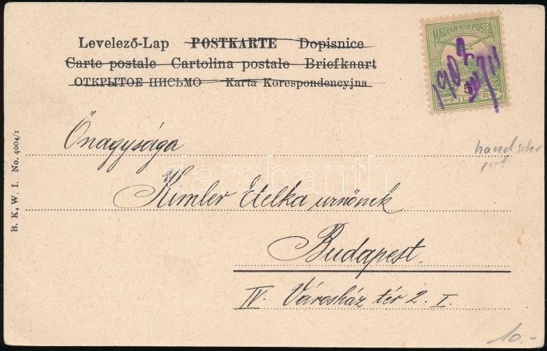 1902 Turul 5f Képeslapon Kézi érvénytelenítéssel / 5f Stamp On Postcard With Handwritten Cancellation - Sonstige & Ohne Zuordnung