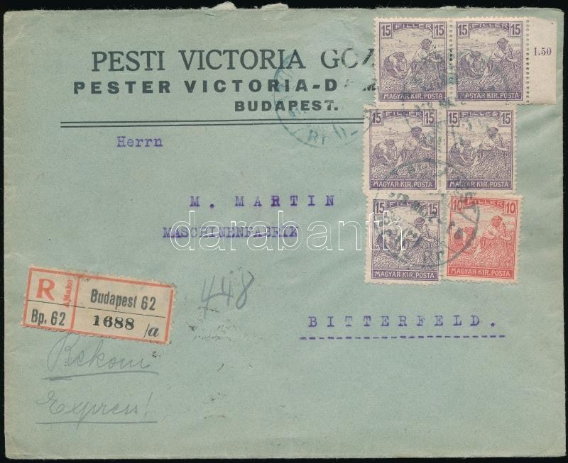 1918 Ajánlott Levél 85f Bérmentesítéssel Németországba / Registered Cover With 85f Franking To Germany - Sonstige & Ohne Zuordnung