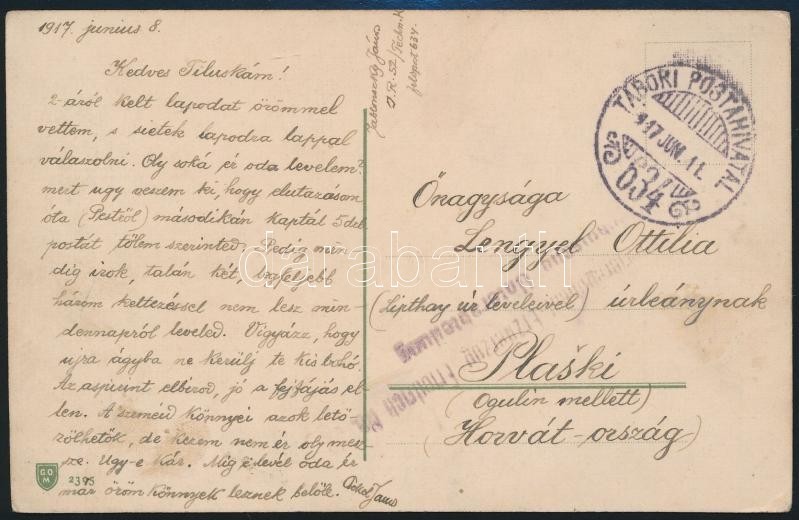 1917 Tábori Posta Képeslap 'Erzherzog Friedrich...' + 'TP 634' - Sonstige & Ohne Zuordnung