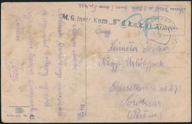1917 Tábori Posta Képeslap 'M.G. Instr. Kurs S. D. K.u.k. 11. Armee' + 'FP 479' - Sonstige & Ohne Zuordnung