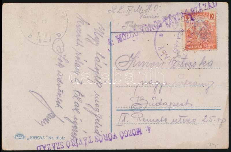 1919 Tábori Posta Képeslap '4. MOZGÓ VÖRÖS TÁVÍRÓ SZÁZAD' - Sonstige & Ohne Zuordnung