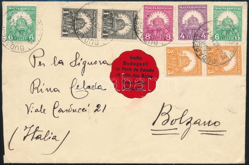 1930 Levél 8 Bélyeges Pengő-fillér Bérmentesítéssel, Szép Látványos Darab! / Cover With 8 Stamps Franking 'BUDAPEST' - B - Sonstige & Ohne Zuordnung
