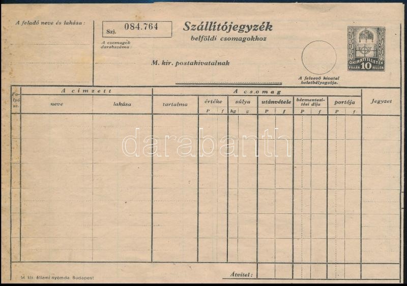 ~1940 Használatlan Szállítójegyzék - Sonstige & Ohne Zuordnung