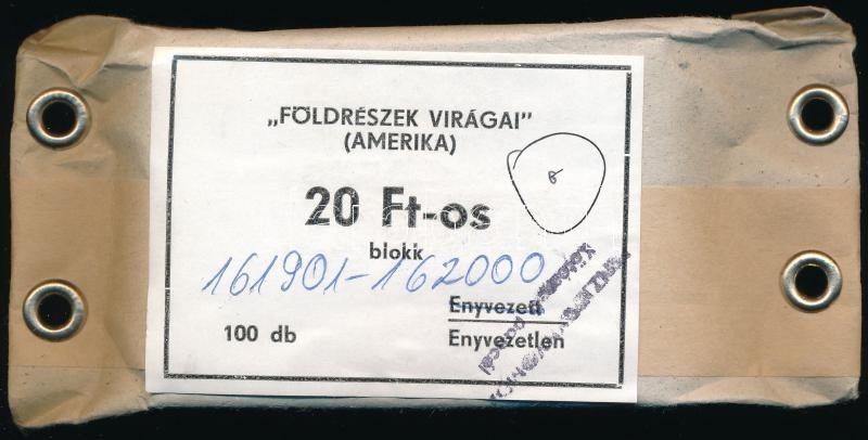 O 1991 100 Db Földrészek Virágai Blokk Eredeti Postai Csomagolásban (70.000) - Altri & Non Classificati