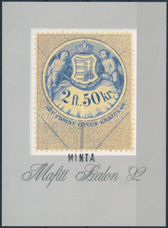 ** 1992 MAFITT Szalon MINTA Emlékív, Rendkívül Ritka! / Souvenir Sheet SPECIMEN - Sonstige & Ohne Zuordnung