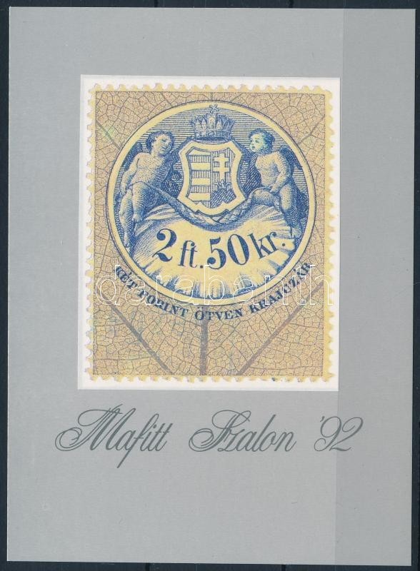 ** 1992 MAFITT Szalon '92 Emlékív Okmánybélyeggel (25.000) / Souvenir Sheet - Sonstige & Ohne Zuordnung
