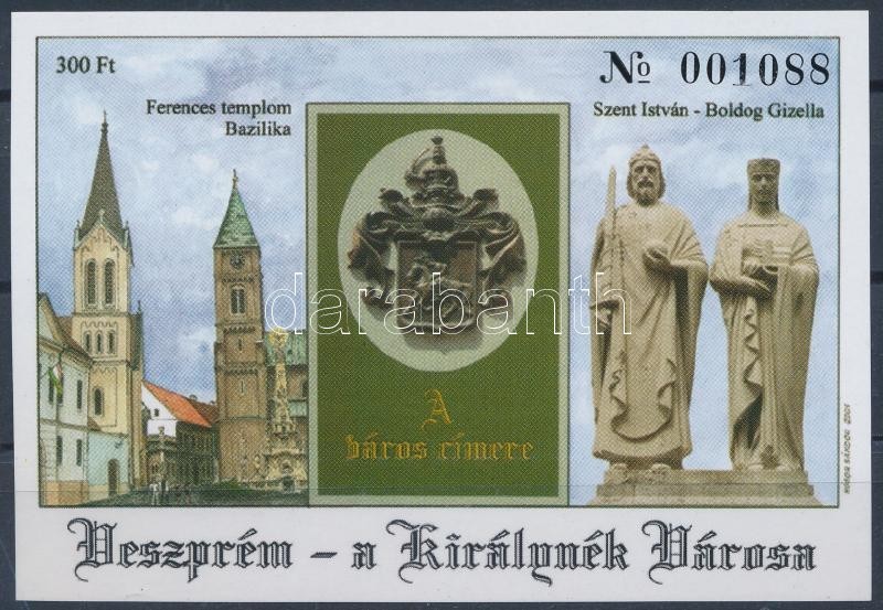 ** 2001/27 Veszprém A Királynék Városa Emlékív, Katalógus Szerint A Példányszám 1000db, Ez A No. 001088!  (2.000) - Sonstige & Ohne Zuordnung