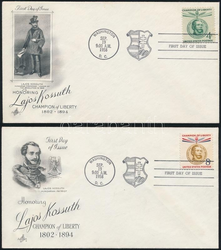 1958 Kossuth Sor 2 Db FDC-n - Sonstige & Ohne Zuordnung