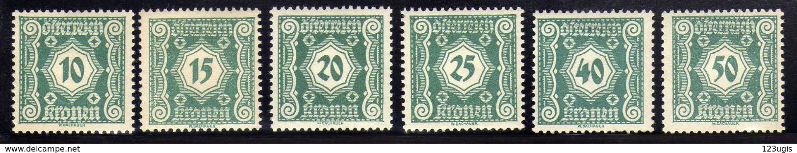 Österreich 1922 Portomarken Mi 112-117 * [100118LAIII] - Unused Stamps