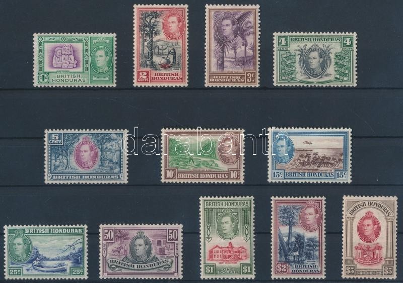 ** * Brit Honduras 1938/1947 Forgalmi Sor Mi 112-123 (112 és 114 Falcos, A Többi érték Postatiszta) - Sonstige & Ohne Zuordnung