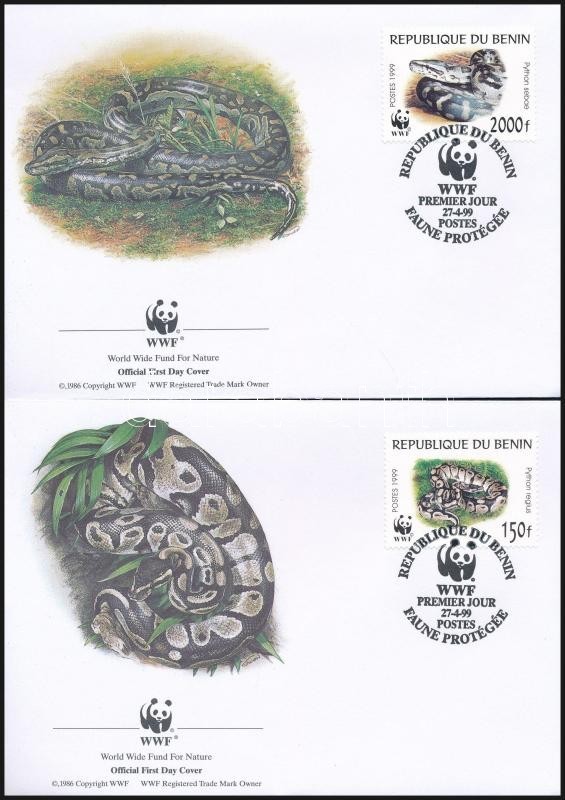 1999 WWF: Piton Sor Mi 1159-1162 4 Db FDC-n - Sonstige & Ohne Zuordnung