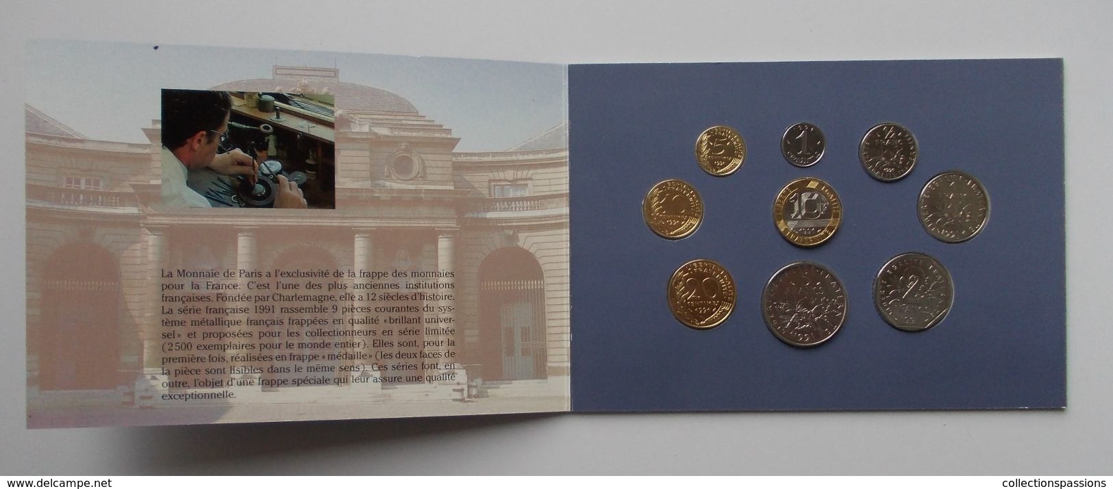 - FRANCE - Monnaie De Paris. Série BU 1991 - Coffret De 9 Monnaies - - Autres & Non Classés