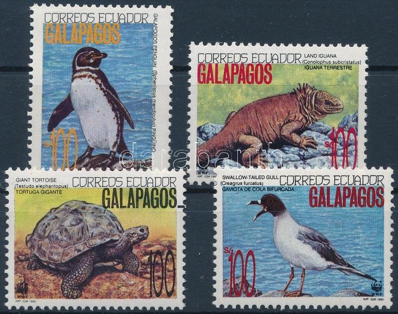 ** 1992 WWF: A Galápagos-szigetek élővilága Sor 4 értéke + 4 Db FDC Mi 2207-2209 + 2212 - Sonstige & Ohne Zuordnung