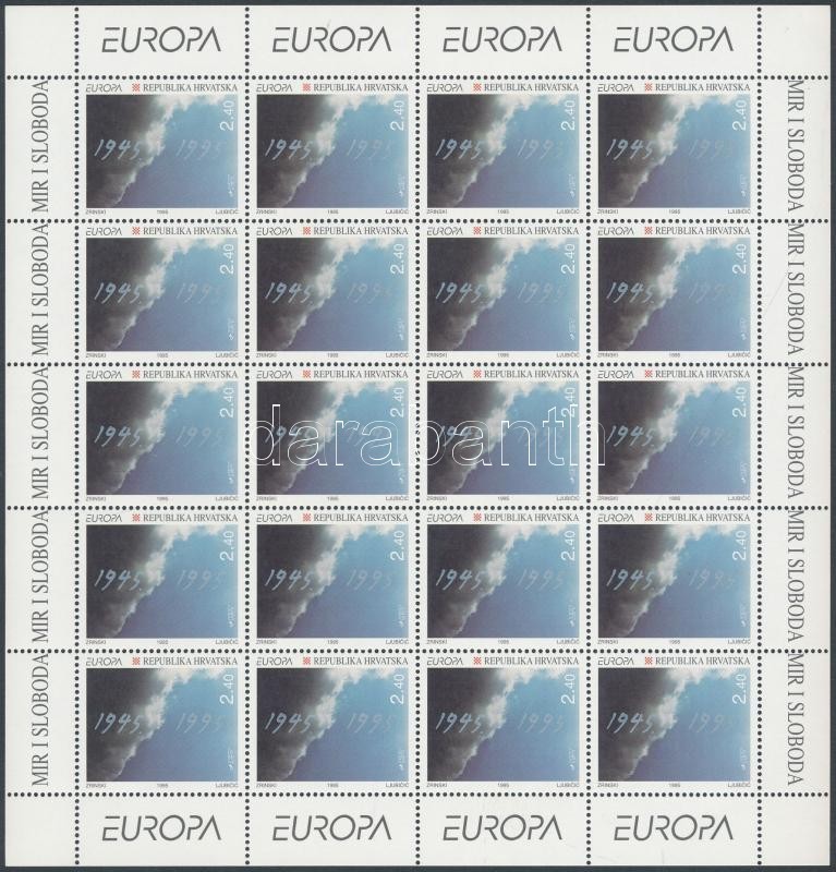 ** 1995 Europa CEPT, Béke és Szabadság Kisív Sor Mi 319-320 - Sonstige & Ohne Zuordnung